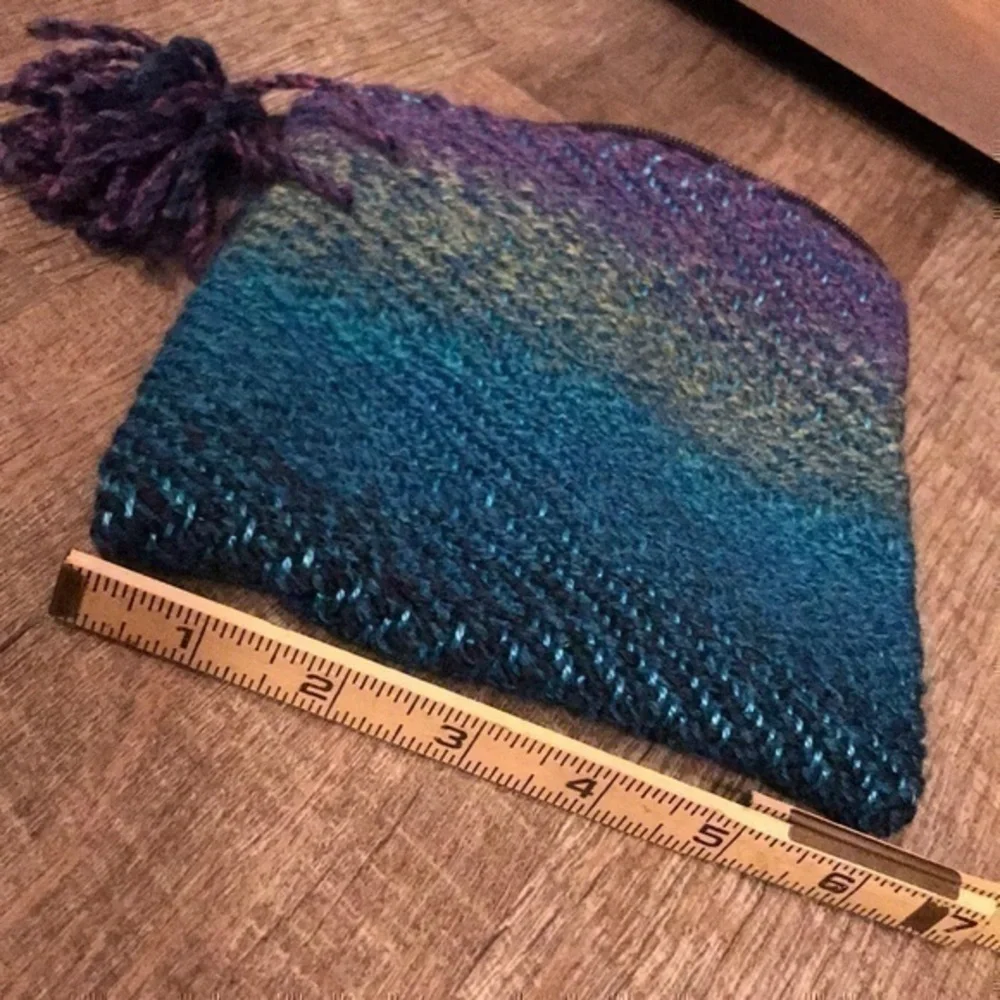 Handcrafted Loom woven Purple and blue yarn makeup bag/Toiletry bag